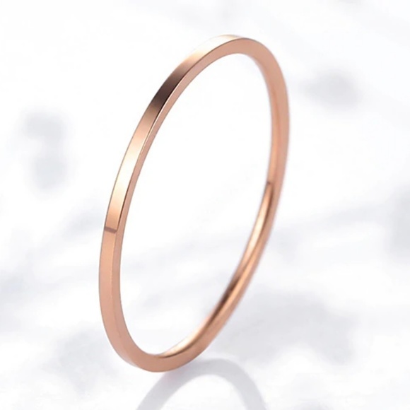 Rose Gold Thin Dainty‎ 1.5 MM Ring - Picture 1 of 8